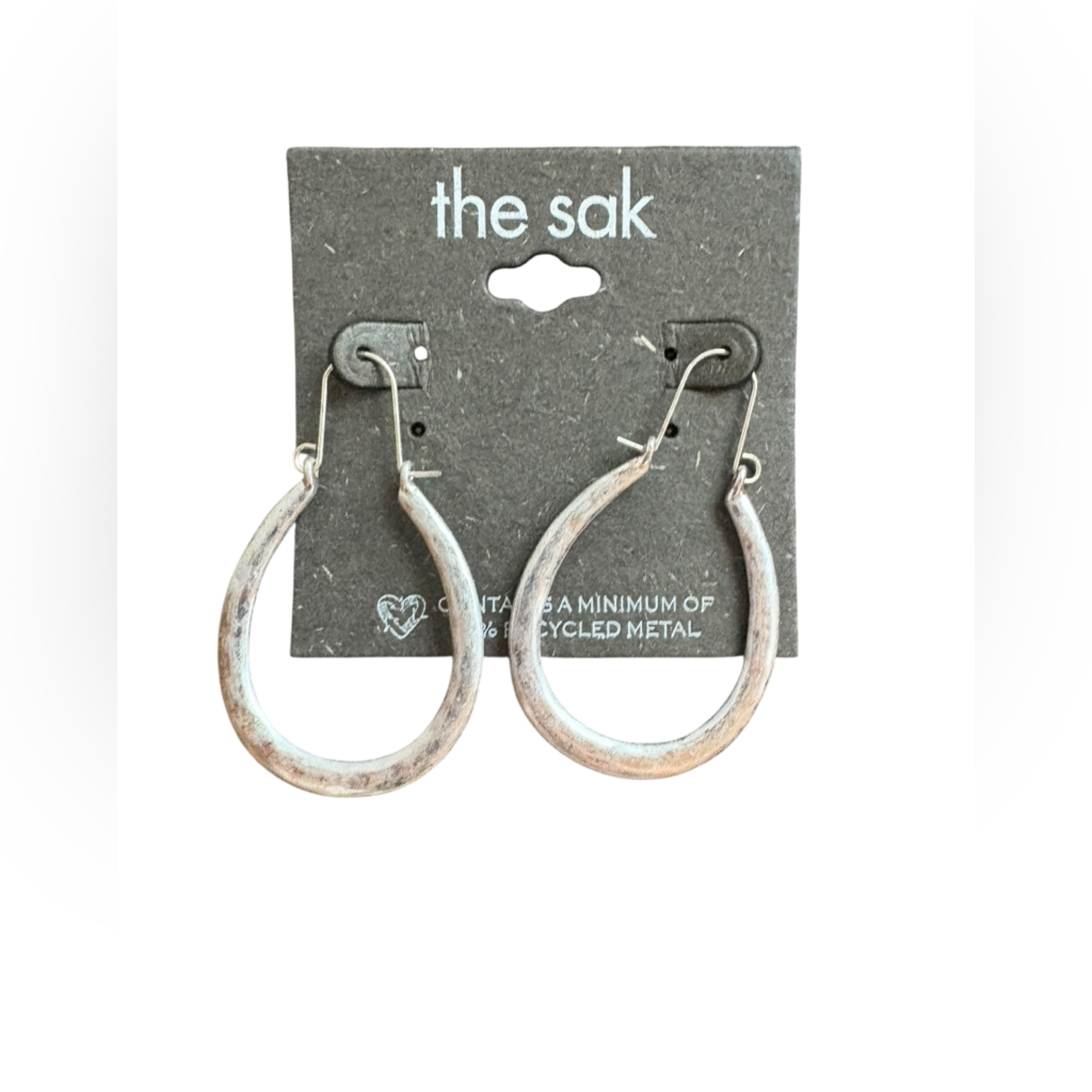 The Sak Silver Tone Framed Hoop Earrings 18$